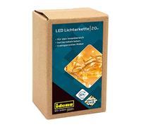 Idena 8582052 - Guirlande lumineuse avec 20 LEDs en blanc chaud, avec minuterie de 6 heures, fonctionnant sur piles, pour usage intérieur, comme décoration pour les fêtes, Noël, les mariages