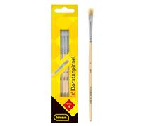 Idena 90094 - Pinceaux à poils, taille 4, avec manche en bois non verni, set de 12, pinceaux à peindre pour écoliers Hobbykünstler