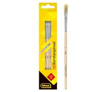 Idena 90096 - Pinceaux de poils, taille 8, avec manche en bois non verni, set de 12, Pinceaux de peinture pour écoliers Hobbykünstler