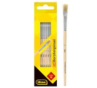 Idena 90098 - Pinceau en soie, taille 12, avec manche en bois non verni, set de 12, pinceaux à peindre pour écoliers Hobbykünstler