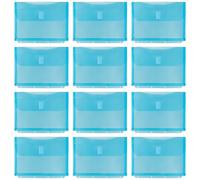Idena 90261 - Pochettes porte-documents A4 en plastique, 12 pièces, pochettes de tri en turquoise avec fermeture à scratch et 4 perforations, env. 31 x 23,7 cm