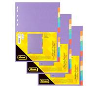 Idena 90265 - Intercalaire en carton pour documents DIN A4, 22,5 x 30 cm, 36 intercalaires pleine couleur en 6 couleurs, 150g/m², organiseur avec perforation européenne