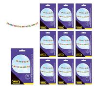 Idena 90288 - Guirlandes pour la rentrée des classes, 10 pièces d'env. 4 m de long chacune, guirlande en papier multicolore avec des lettres et des sachets de sucre
