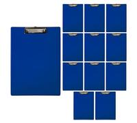 Idena 90293 - Planche à pince pour DIN A4, 12 pièces, format vertical, Clipboard recouvert de PVC bleu, certifié FSC-Rec
