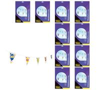 Idena 90358 - Guirlandes Happy Birthday avec 20 fanions chacune, 10 pièces, longueur env. 10 m chacune, chaîne de fanions en plastique pour l'intérieur et l'extérieur