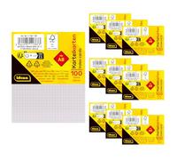 Idena 90361 - Fiches A8, 1000 pièces quadrillées, fiches d'apprentissage en papier FSC-Mix 180 g/m² en blanc, pour l'école et le bureau