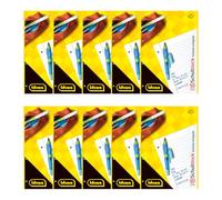 Idena 90387 - Bloc ligné A4, 10 pièces, Bloc scolaire avec 50 feuilles et double marge, papier 70g/m² perforé 4 fois et collé en tête