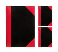 Idena 90454 - Carnet A4, 3 pièces, cahier quadrillé avec 96 feuilles, 70 g/m², couverture rigide rouge-noir