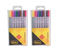 Idena 90952 - Fineliner dans un étui, 2 paquets de 10 stylos, épaisseur de trait 0,4 mm