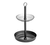 iDesign 28157EU Austin étagère Salle de Bain, Rangement cosmétiques à Deux étages en Plastique et métal, Noir Mat, Acier, 15,2 cm de diamètre x 25,6 cm