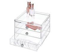 iDesign 37060EU Clarity 3 tiroirs empilables étroits transparents, Claire