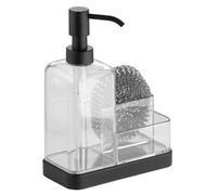 iDesign 67097Eu Forma 2 Serviteur de Savon et Porte-Eponge Noir Mat/Transparent 15 X 7,5 X 20,5 cm