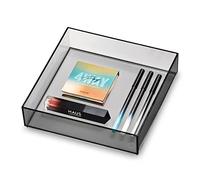 iDesign 95321EU Organisateur Table à Maquillage, séparateur tiroir de la Collection Exclusive Sarah Tanno, Article de Makeup Organizer en Plastique à Combiner, Gris, 20,3 x 20,3 x 5 cm
