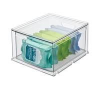 iDesign Bac de rangement en plastique recy vec tiroir - 26,5 x 22,4 x 14,6 cm, transparent