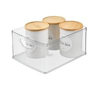 iDesign Bac de rangement en plastique recyclé avec poignées intégrées - 25,4 x 20,3 x 12,7 cm, transparent