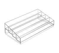 iDesign Clarity Organiseur de Maquillage cosmétique avec tiroir pour Meuble ou Armoire de Tenir Un Maquillage Produits de beauté Accessoires Cheveux - 3 Compartiments Clair, Bleu pâle, Stadium