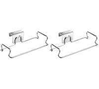 iDesign Classico Distributeur de Sacs, Petit Rangement de Porte en Métal, Argenté (Lot de 2)