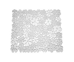 iDesign iDesign Blumz Tapis Évier - Moyen Fond Évier en Plastique Pvc - Protection Évier pour Lavabo - Transparent