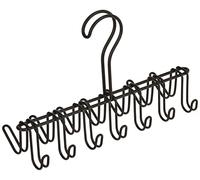 iDesign iDesign Classico Porte Cravates, Cintre en Métal Avec 14 Crochets, Rangement Ceintures et Cravates, Noir Mat