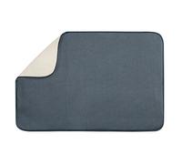 iDesign iDry tapis de sechage, très grand tapis égouttoir vaisselle en polyester, tapis évier fin pour un séchage rapide, couleur étain/ivoire