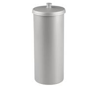 iDesign Kent dérouleur Papier WC avec Couvercle, Porte Papier Toilette autoportant en Plastique au Design Compact, argenté