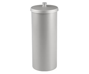 iDesign Kent dérouleur Papier WC avec Couvercle, Porte Papier Toilette autoportant en Plastique au Design Compact, argenté