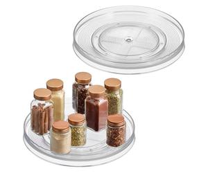 iDesign Linus 54030M2 Lot de 2 Plateaux tournants pour Cuisine, Garde-Manger ou comptoir Transparent 27,9 cm