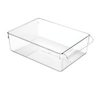iDesign Linus Bac Alimentaire, Grand Organisateur de Cuisine en Plastique Avec Poignées, Transparent