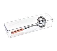 iDesign Linus Boite Stockage pour Tiroir, Grand Bac Plastique pour Couverts et Autres Accessoires, Transparent