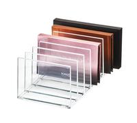 iDesign Makeup Organizer, boîte de Rangement avec 7 Compartiments pour Palette Maquillage de la Collection Exclusive Sarah Tanno, Rangement Maquillage en Plastique, Transparent