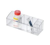 iDesign Med+ Boîte à Médicaments pour Armoire à Pharmacie, Boîte de Tri en Plastique à 6 Compartiments, Rangement à Médicaments, Transparent
