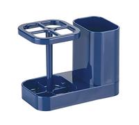 iDesign Med+ porte brosse à dents, support brosse à dents en plastique, porte-dentifrice, bleu marine