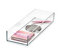 iDesign organisateur tiroir pour la table à maquillage, séparateur tiroir de la collection exclusive Sarah Tanno, article de makeup organizer en plastique à combiner, Transparent, 10,2 x 30,5 x 5 cm