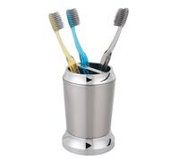 iDesign - Porte-Brosse à Dents en Acier Inoxydable, Collection Preston - 7,6 x 7,6 x 11,4 cm, Finition brossée et chromée Fendue