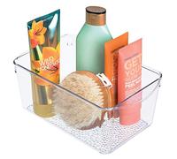 iDesign Rain Organiseur de Maquillage, Cube de Rangement Cosmétiques en Plastique pour Produits de Beauté, Transparent