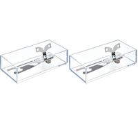 iDesign range couvert, petit casier rangement plastique, rangement tiroir pour couverts et divers ustensiles, transparent (Lot de 2)