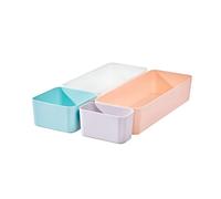 iDesign Rangement tiroir pour Couverts et Accessoires, Organisateur tiroir de la Série Rosanna Pansino, bac de Rangement en Plastique recy n Set de 4, Multicolore