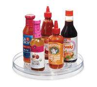 iDesign The Linus Collection Plateau tournant organiseur en plastique recyclé, 28 x 4,4 cm, transparent