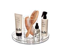 iDesign The Sarah Tanno Collection Lazy Susan Organiseur de cosmétiques avec gobelet Amovible Transparent/Blanc 28 cm