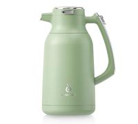 IDEUS Carafe à café isotherme de 2 l, thermos en acier inoxydable et distributeur de boissons chaudes et froides (vert avocat)