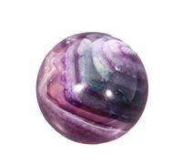 IDGTTLDF Crystal Green Purple Fluorite Ball Stone Polished Seven Star Array Ornaments Home Decoration Crafts,45~50mm