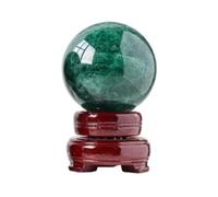 IDGTTLDF Green Strawberry Crystal Ball Ornaments raw Stone Polished Seven-Star Array Feng Shui Home Crafts,70~75mm