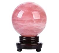 IDGTTLDF Quartz Crystal Ball Decorative Stone Sphere Sculpture Figurine Rose Ornament for Home, Bedroom, Office Decor,4cm