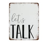 IDGTTLDF Speech Wall-Art Lets Talk Vintage Retro Metal Tin Plaque for Classroom Office Educational Decor 8 X 12 in