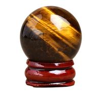 IDGTTLDF Tiger Eye Stone Decorative Sphere, Crystal Ball with Stand,Feng Shui Round,Home Desk Decor Precious Gifts,4cm