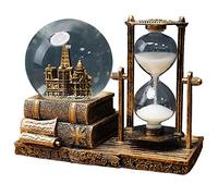IDGTTLDF Vintage Crystal Ball Hourglass Ornaments, with Base, Timer, Time Decoration, Table (Vintage Copper),Gold A