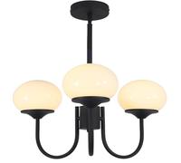 IDHBGJD Éclairage Lustre Noir Moderne à 3 lumières Spoutnik Globe en Verre, plafonnier Vintage du Milieu du siècle pour Salle à Manger, Lustre de Ferme réglable pour îlot de Cuisine, entrée