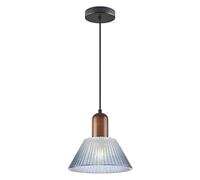 IDHBGJD Luminaire Suspendu en Verre Bleu, luminaire Suspendu Moderne du Milieu du siècle, plafonnier en Verre nervuré, Petit luminaire Suspendu Vintage rétro pour Cuisine, luminaires de Plafond