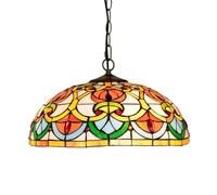 IDHBGJD Plafonnier de Style Tiffany 40,6 cm en Perles de cœur de pêche en Verre teinté - Décoration Vintage - Lustre pour Cuisine, îlot, Salle à Manger, Salon, Chambre à Coucher, Couloir