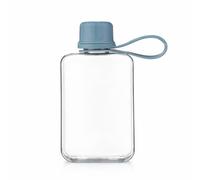 IDIDG Bouteille d'eau plate de voyage portable en Tritan sans BPA - Petite bouteille d'eau carrée étanche pour sac à main, poche, sport, fitness (bleu, 232,5 g)